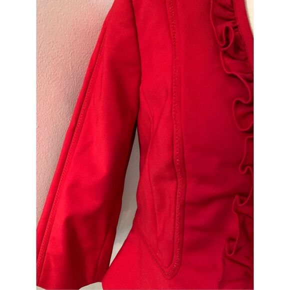 White House black market red styling ruffles size 4 - Picture 3 of 7